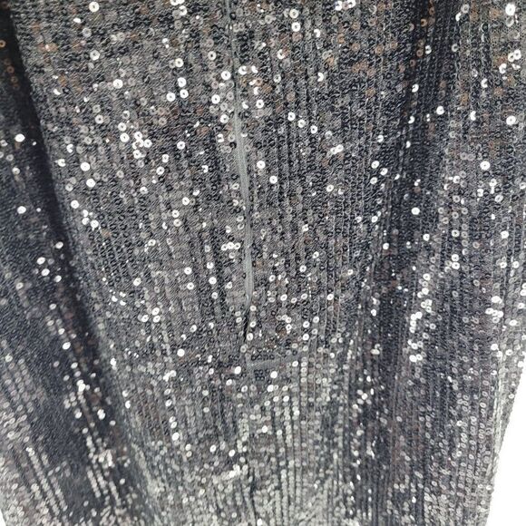 byTiMo Sequined Cocktail Puff Sleeve Mini Dress L Black Open Back Statement - Picture 10 of 16